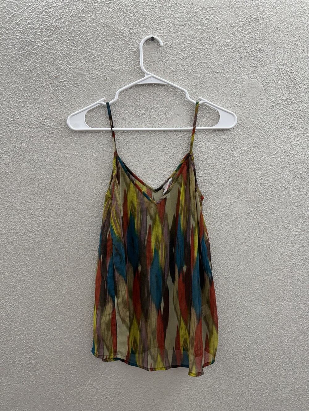 RBL Womens Tank Top Size XS Brown V-Neck Semi Sheer Thin Sleeveless